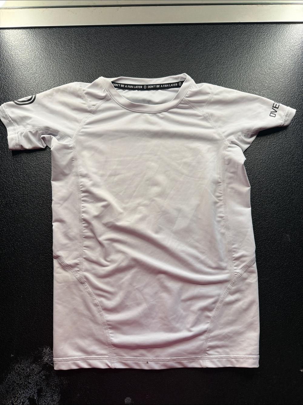 White Short-Sleeve Athletic Tee with Subtle Logo